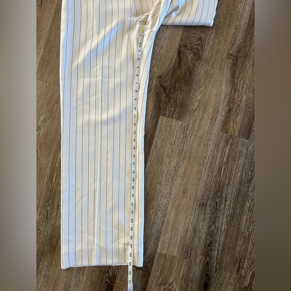 Lauren Ralph Lauren 100% silk white/black pinstripe dress pants size 6P timeless - Picture 4 of 6
